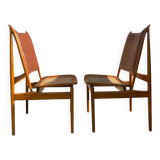 Two rare FJ49 Egyptian Finn Juhl chairs