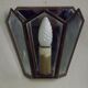 Matching pair french mid century copper & glass single light wall lanterns 3915