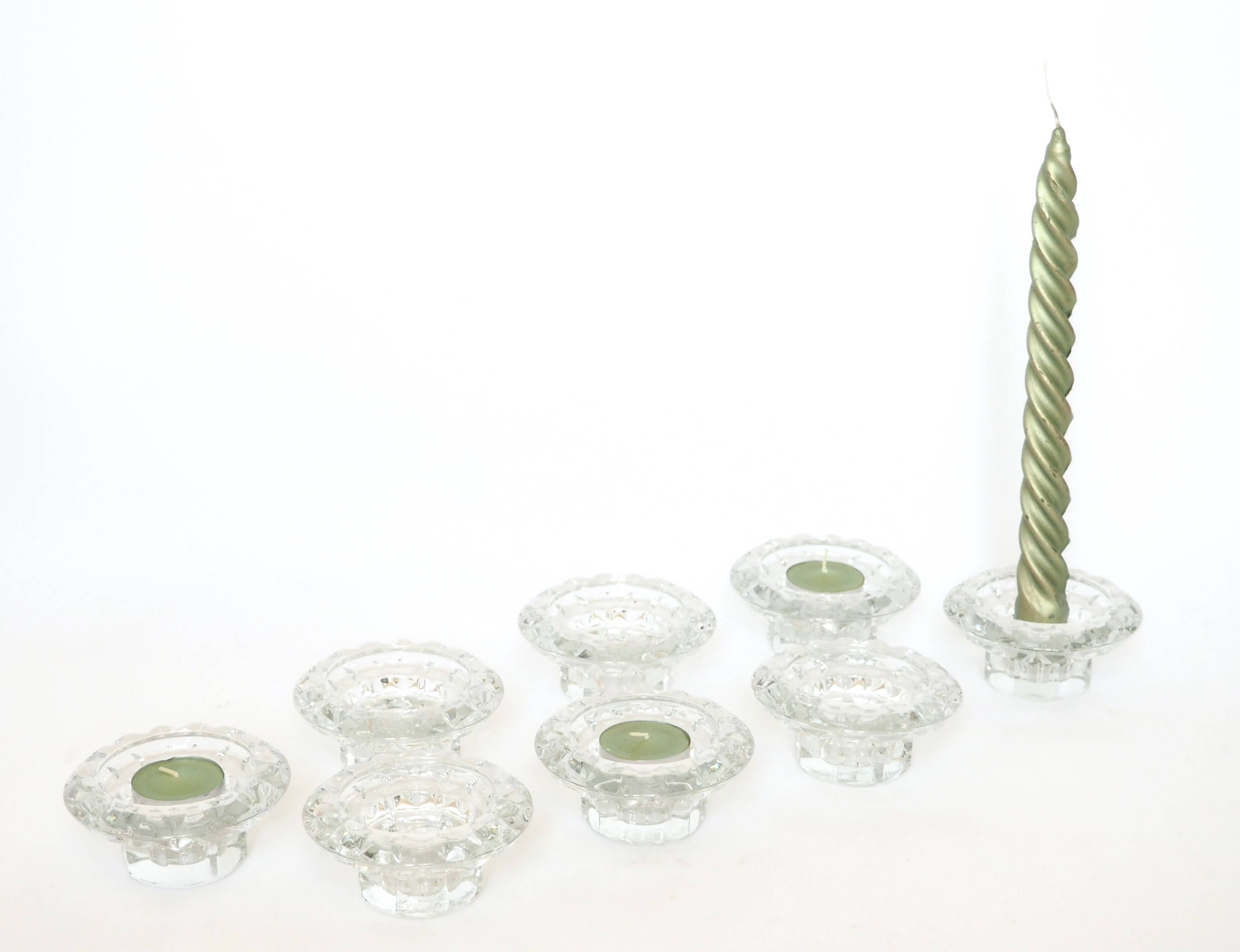 Pair of glass candlesticks