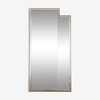 Vintage 70's wall mirror silver frame italian design