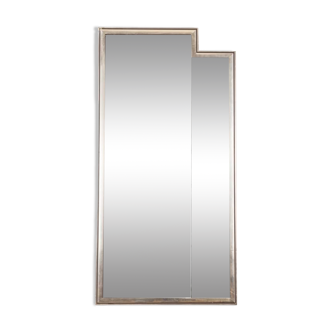 Vintage 70's wall mirror silver frame italian design