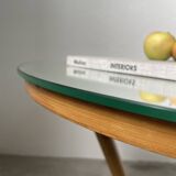 Art deco mirror pedestal table in walnut 1930