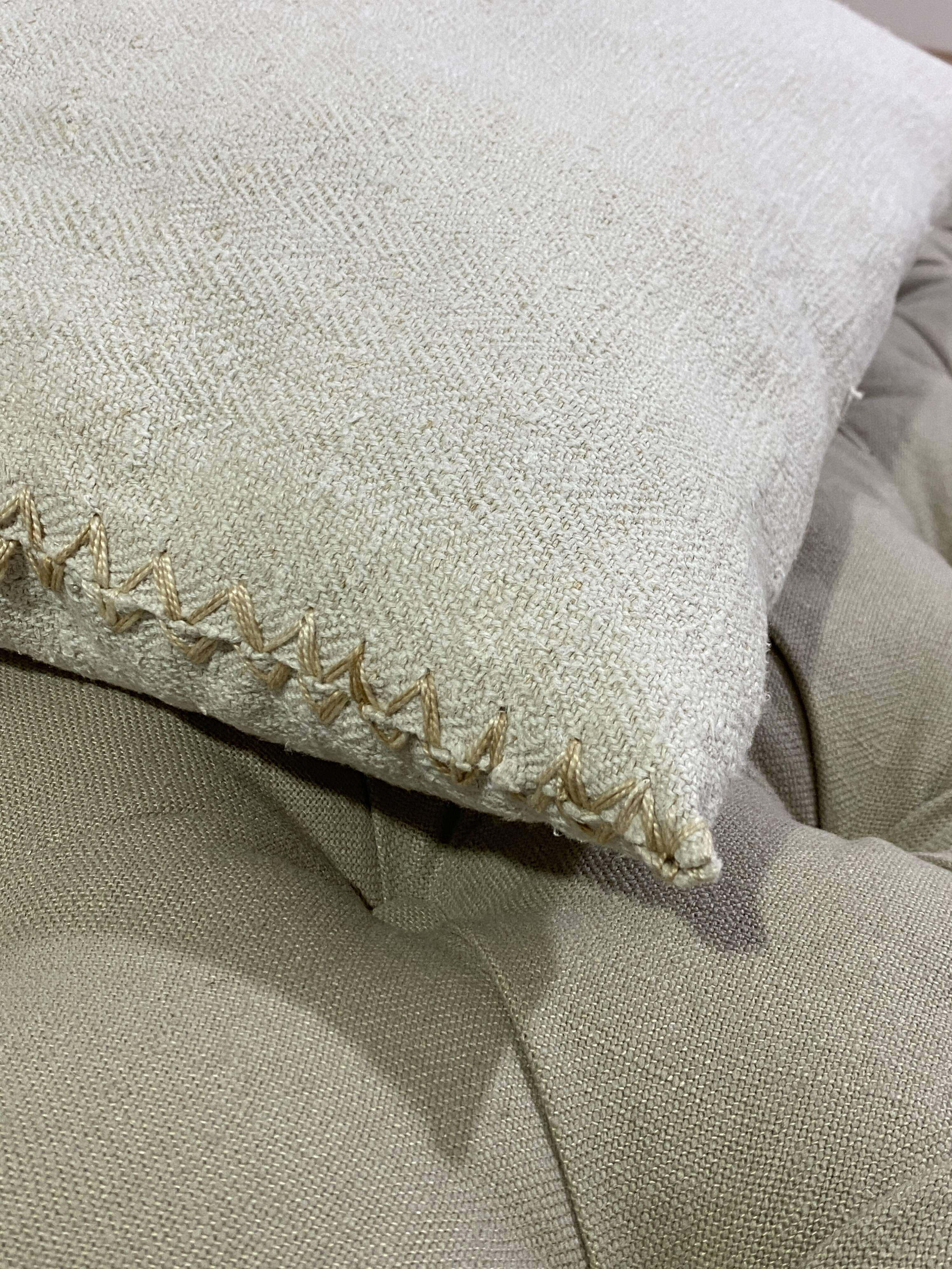 Kilim style cushion with hand embroidery