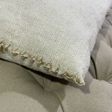 Kilim style cushion with hand embroidery