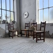 Set 4 chaises rustiques chêne De puydt, Belgique 1970