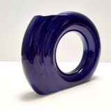 Geometrical Blue Glazed Vase by Pietro Arosio for Parravicini, Italy