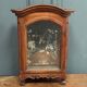 Small Louis XV mahogany display case with periwinkle legs