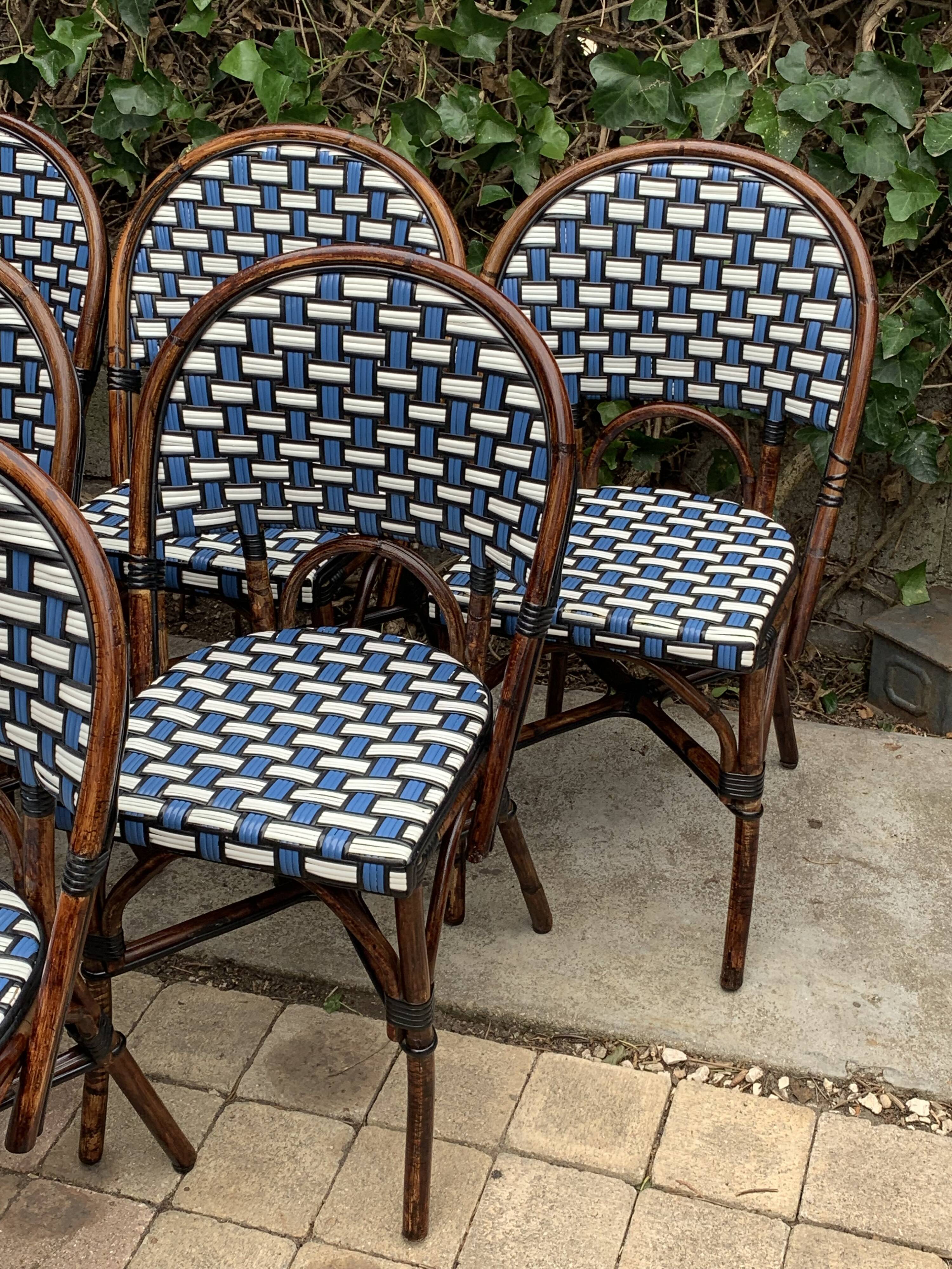 6 rattan bistro chairs