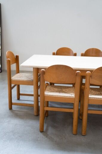 Table vintage Hank Lowenstein Padua et 6 chaises, des années 70