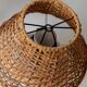 Pair of vintage table lamps – white metal with rattan shades, gold details, Italy 1980s