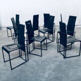 Postmodern architectural dining chairs, Italy, 1980s, set of 10