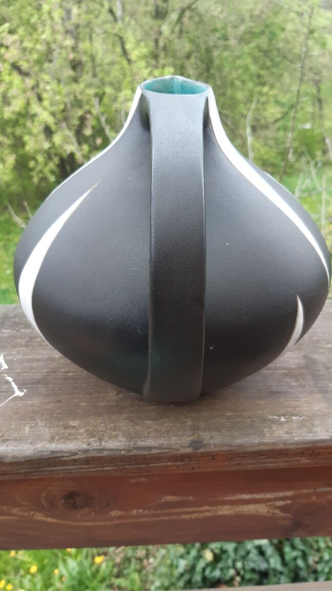 Vase céramique "Mont blanc" par Kurt Tschörner pour Ruscha années 70