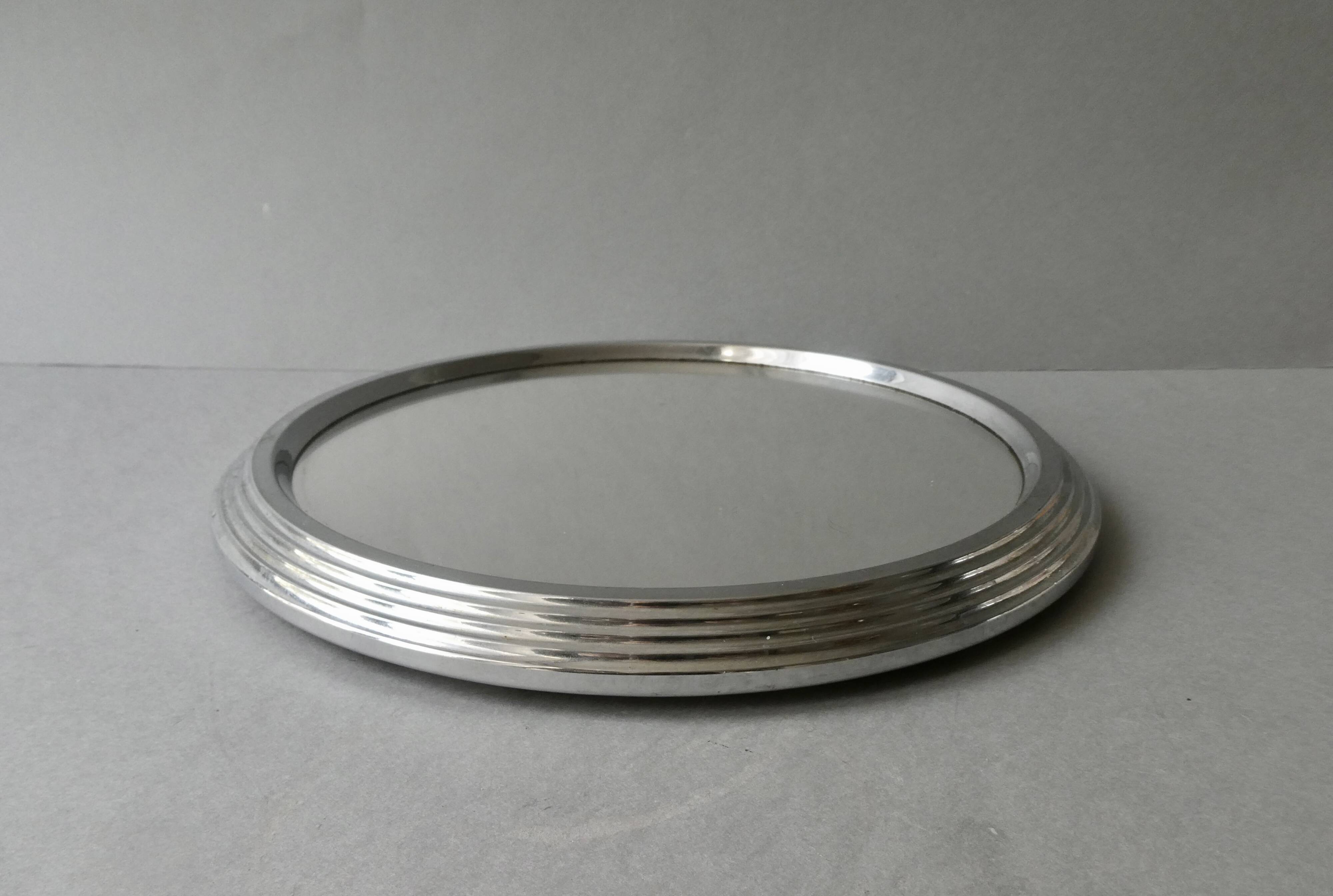 Mirror with aluminum tower, Art Deco