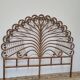 Peacock headboard in rattan Bamboo vintage 1970s