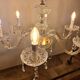 Lustre italien à 6 branches en or et cristal