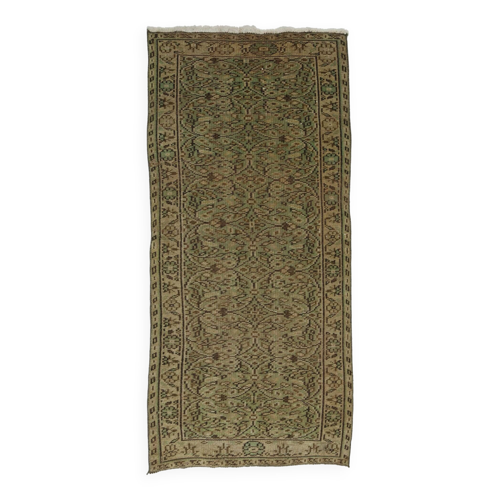 Turkish Anatolian Handmade Vintage Area Rug 195 cm x 90 cm