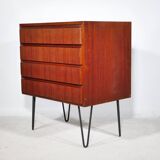Buffet d'Erich Stratmann, tiroirs en teck, armoire en épingle à cheveux, années 1960