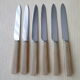 Set of 6 Pradel stainless steel cheese knives and bovine horn