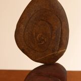 Carved stone lamp base, circa 1970