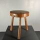 Midcentury brutalist French chunky tripod rustic farmhouse stool, 1950s