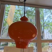 Orange glass suspension light Swedish Oplight by Hans Agne Jakobsson for AB Markaryd