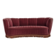1960s, Danish 2-seater "Banan" sofa, furniture velour, oak wood.