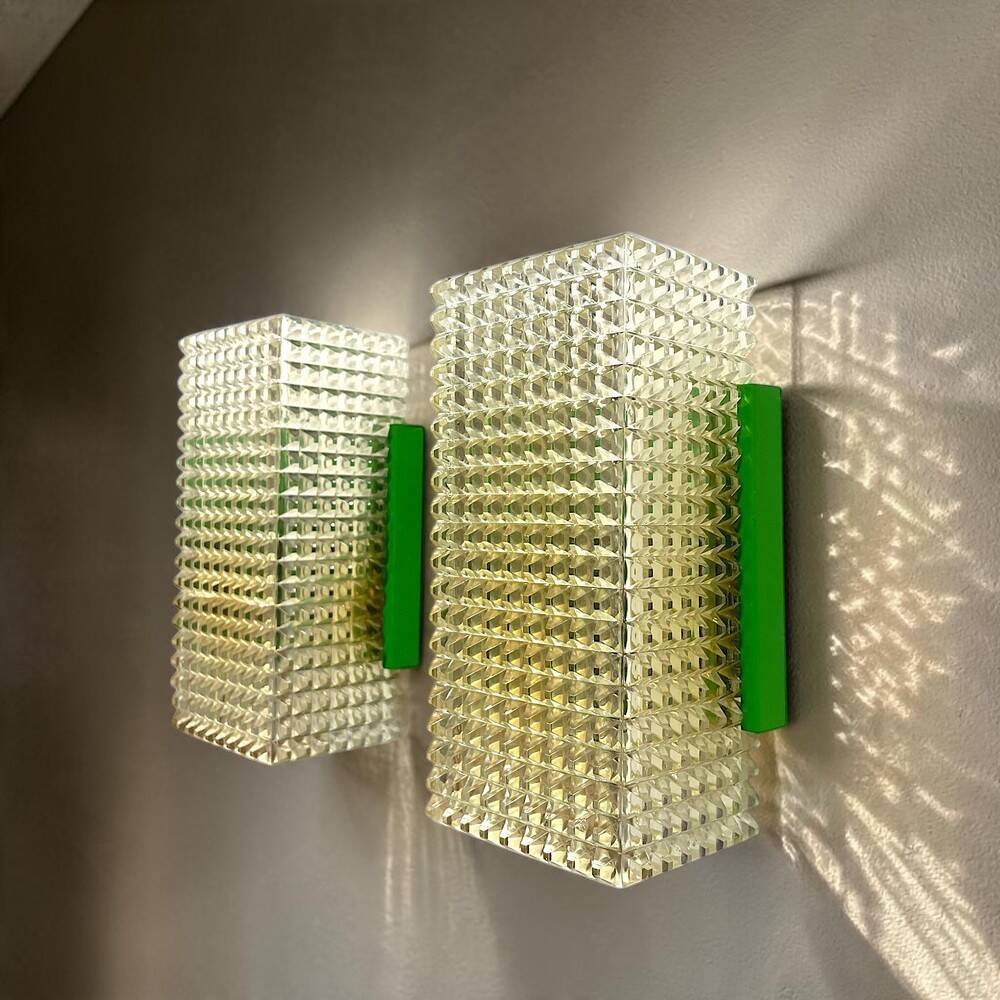 Paire d'appliques murales vertes modernes Space Age