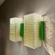 Paire d'appliques murales vertes modernes Space Age