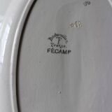 Oval dish Fécamp Badonviller 1900 blue red