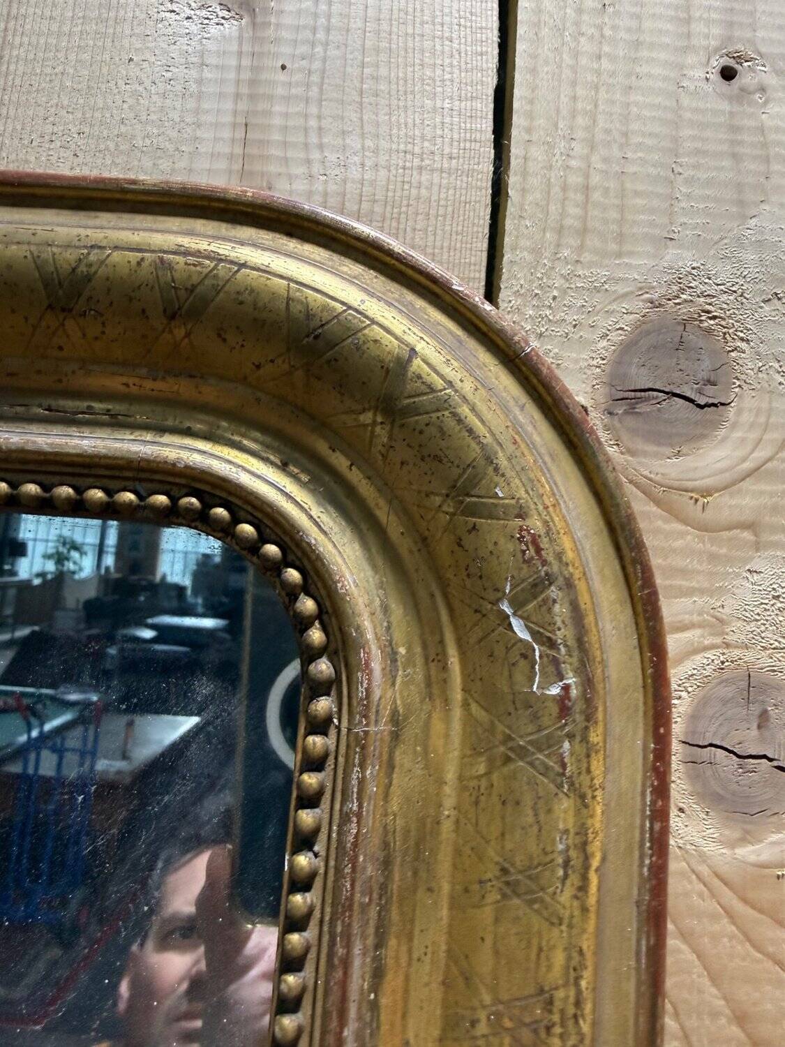 Fireplace mirror – Louis-Philippe period – Gilded stucco wood