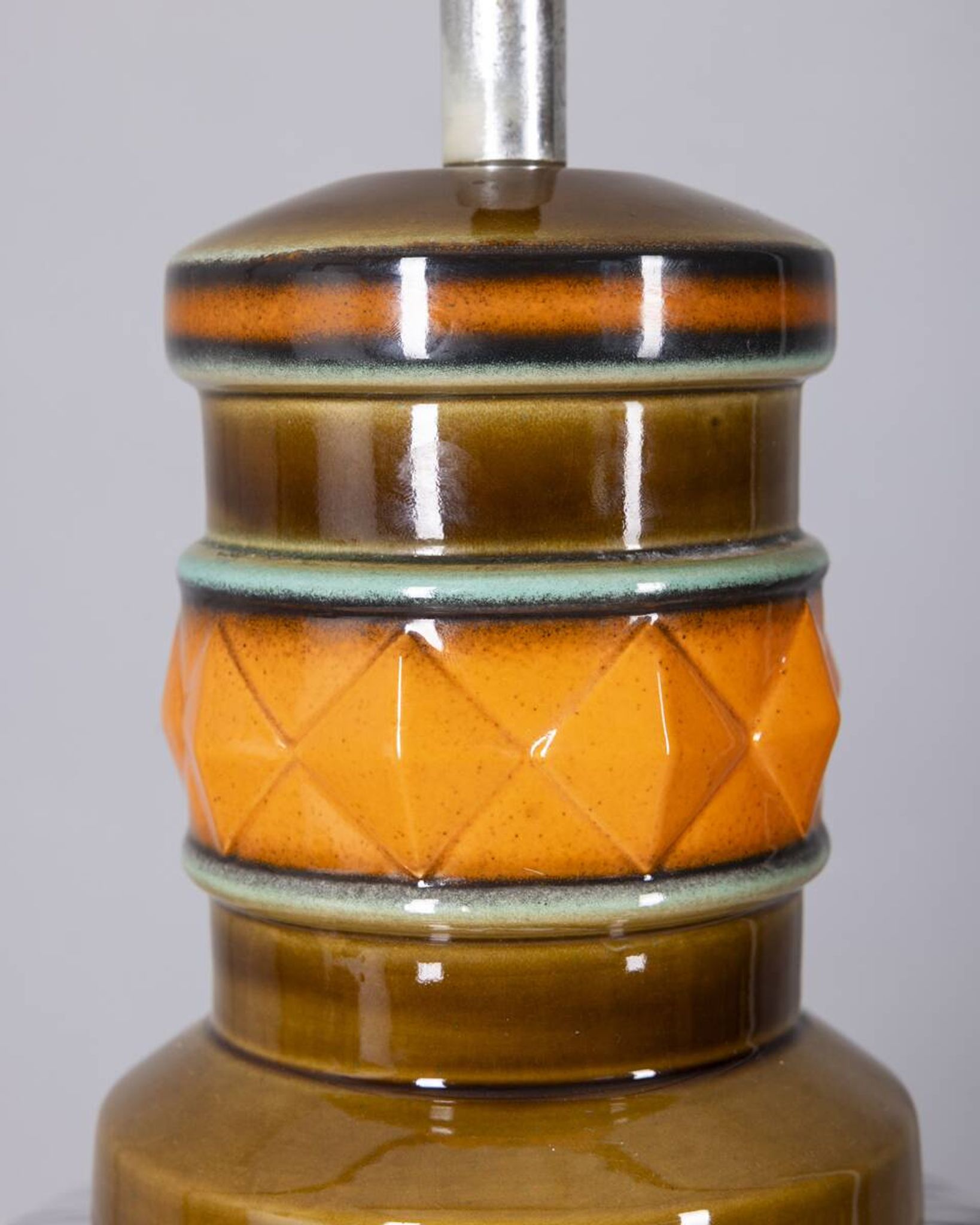 Vintage 1960s Italian design ceramic and glass chandelier