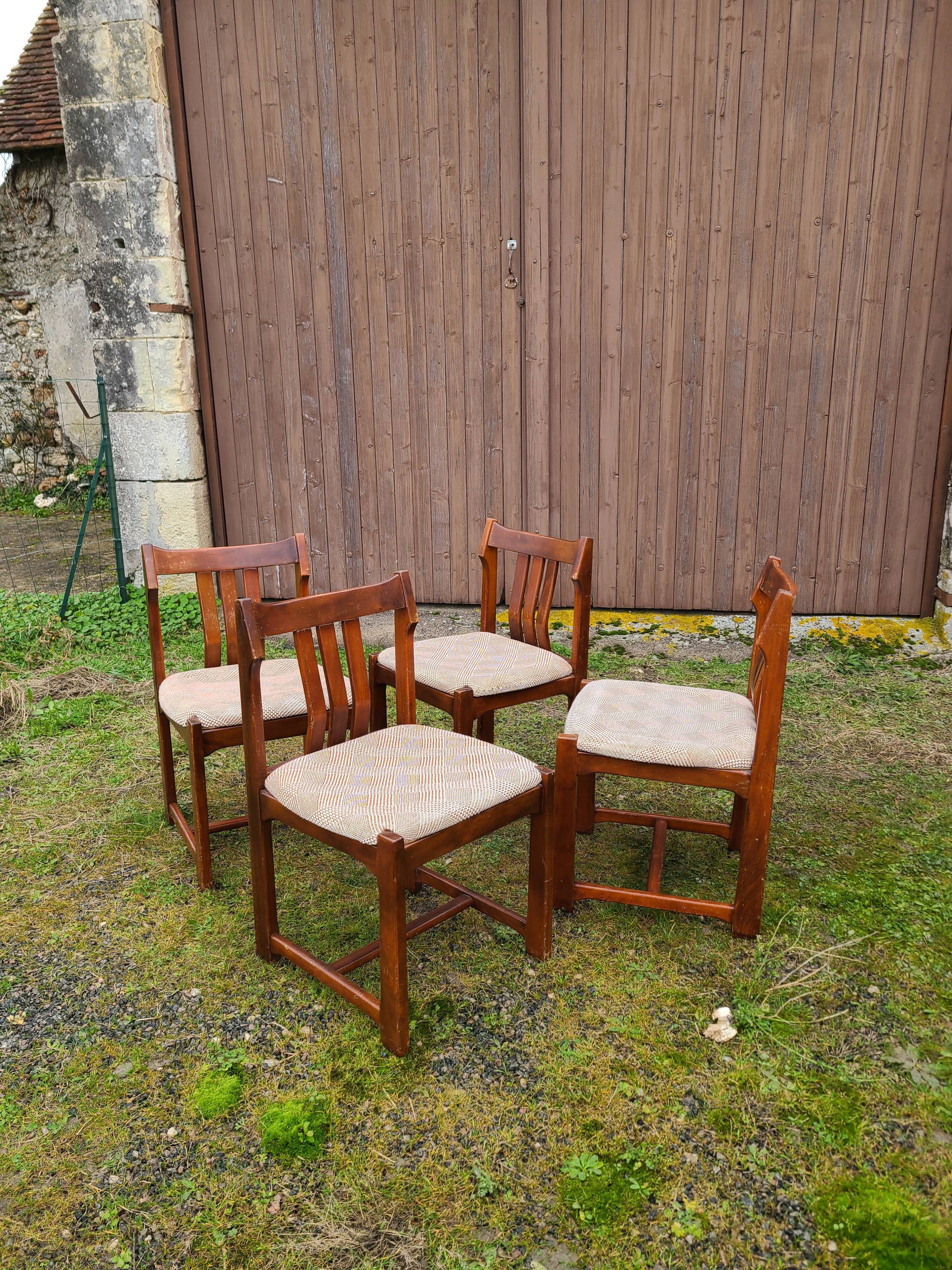 Set of 4 Scandinavian style chairs 1960