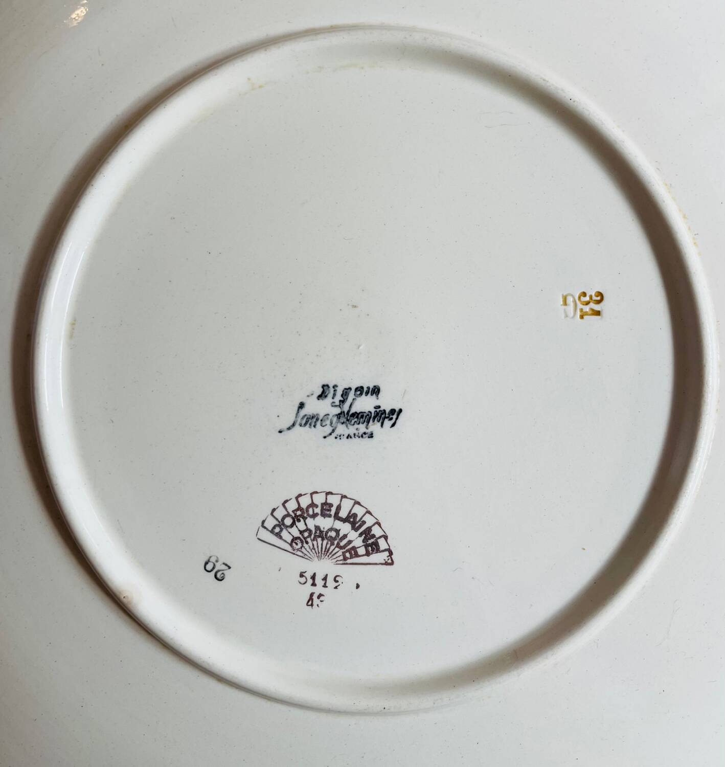 Old porcelain pie dish from Digoin Sarreguemines