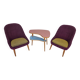 Vintage Chairs and Table, 1960s, Set of 3