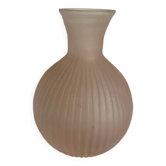 Frosted pink glass vase