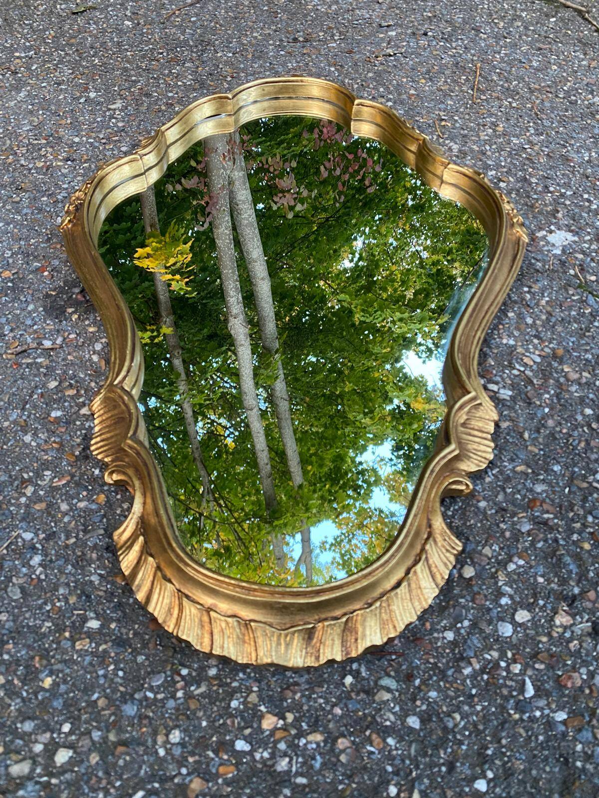Baroque mirror in gilded Louis XV style 60x40cm