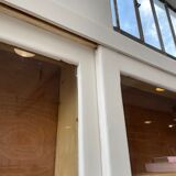 Library showcase ivory white sliding doors