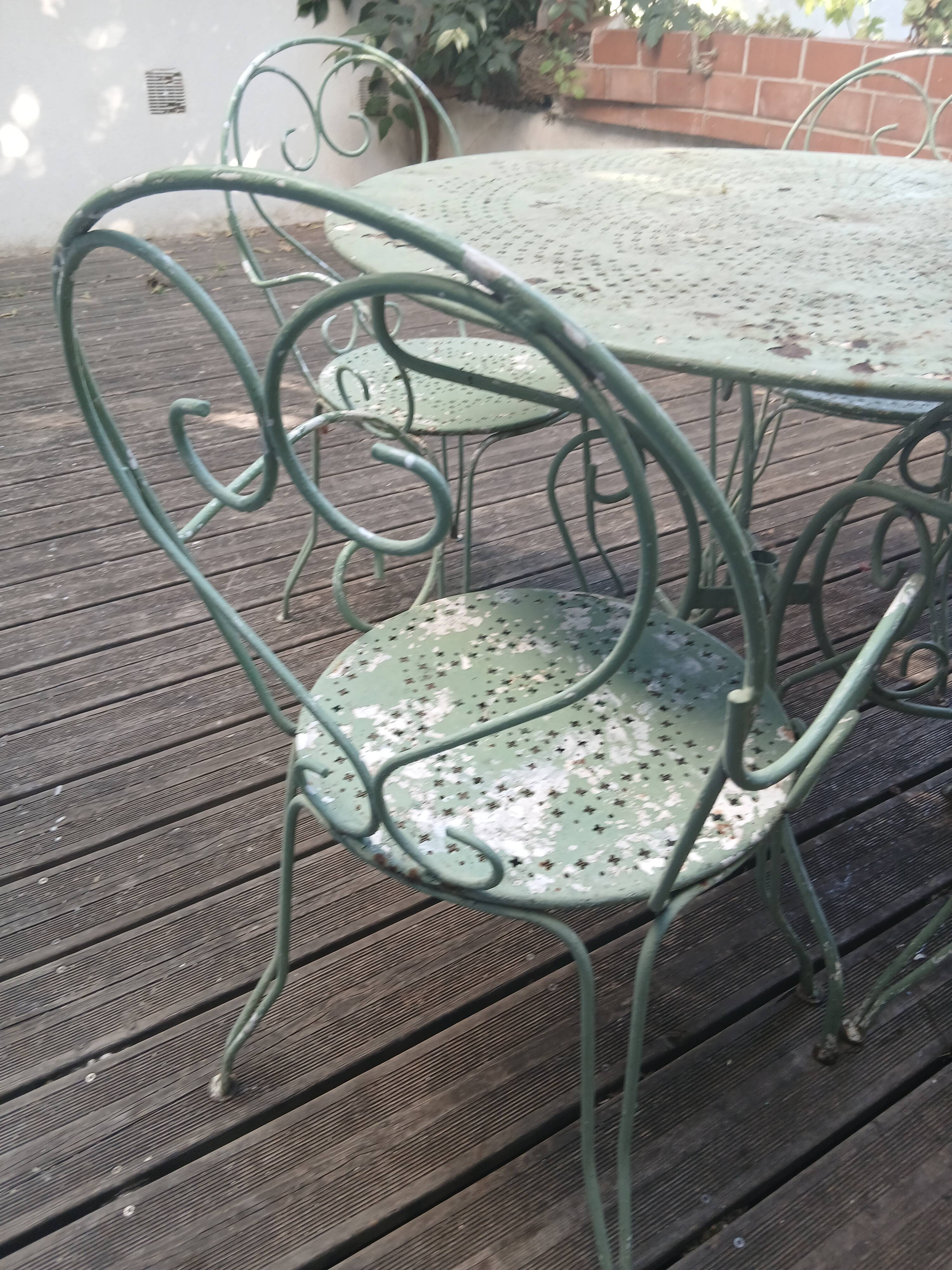 Wrought iron garden table