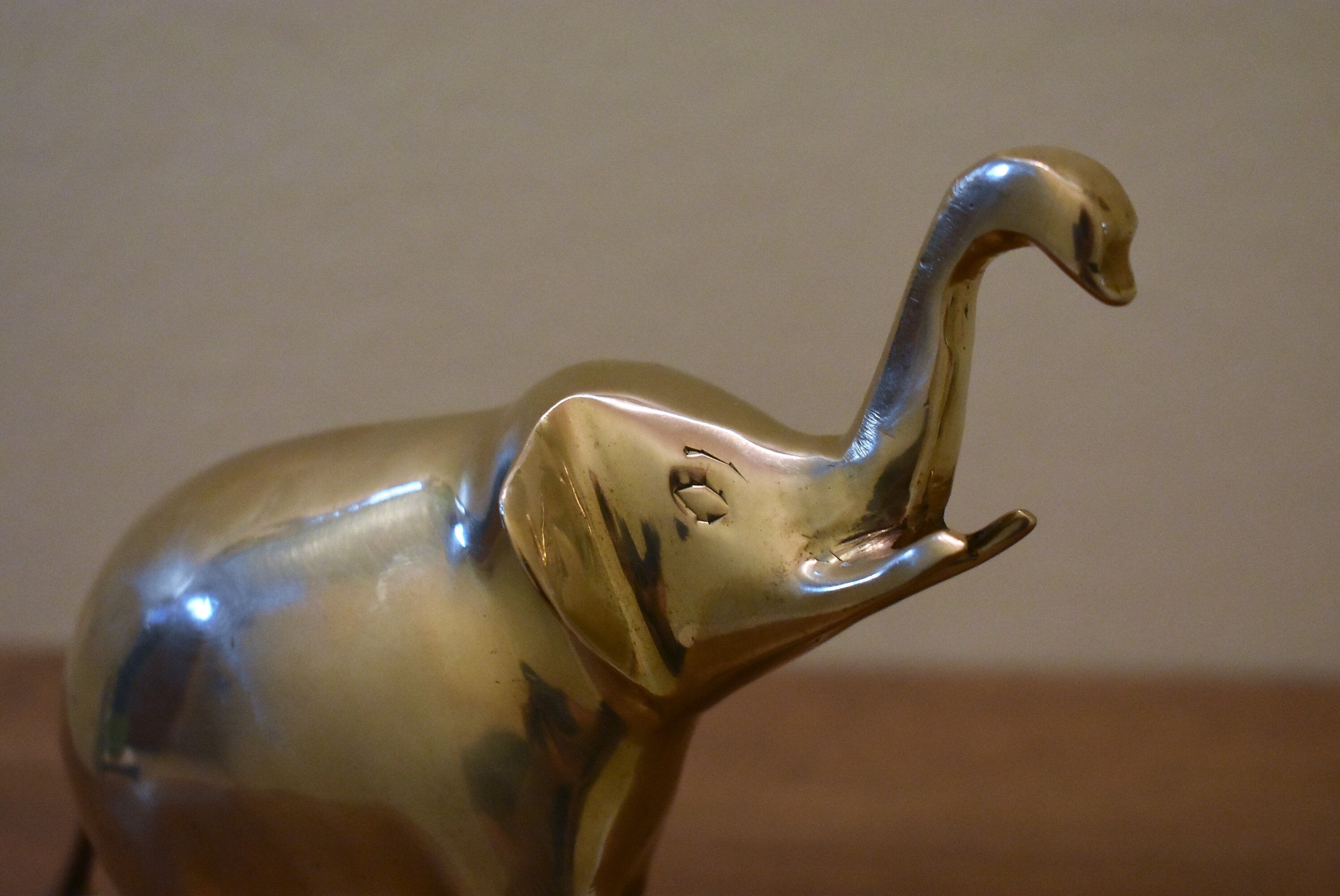 Gilded brass elephant