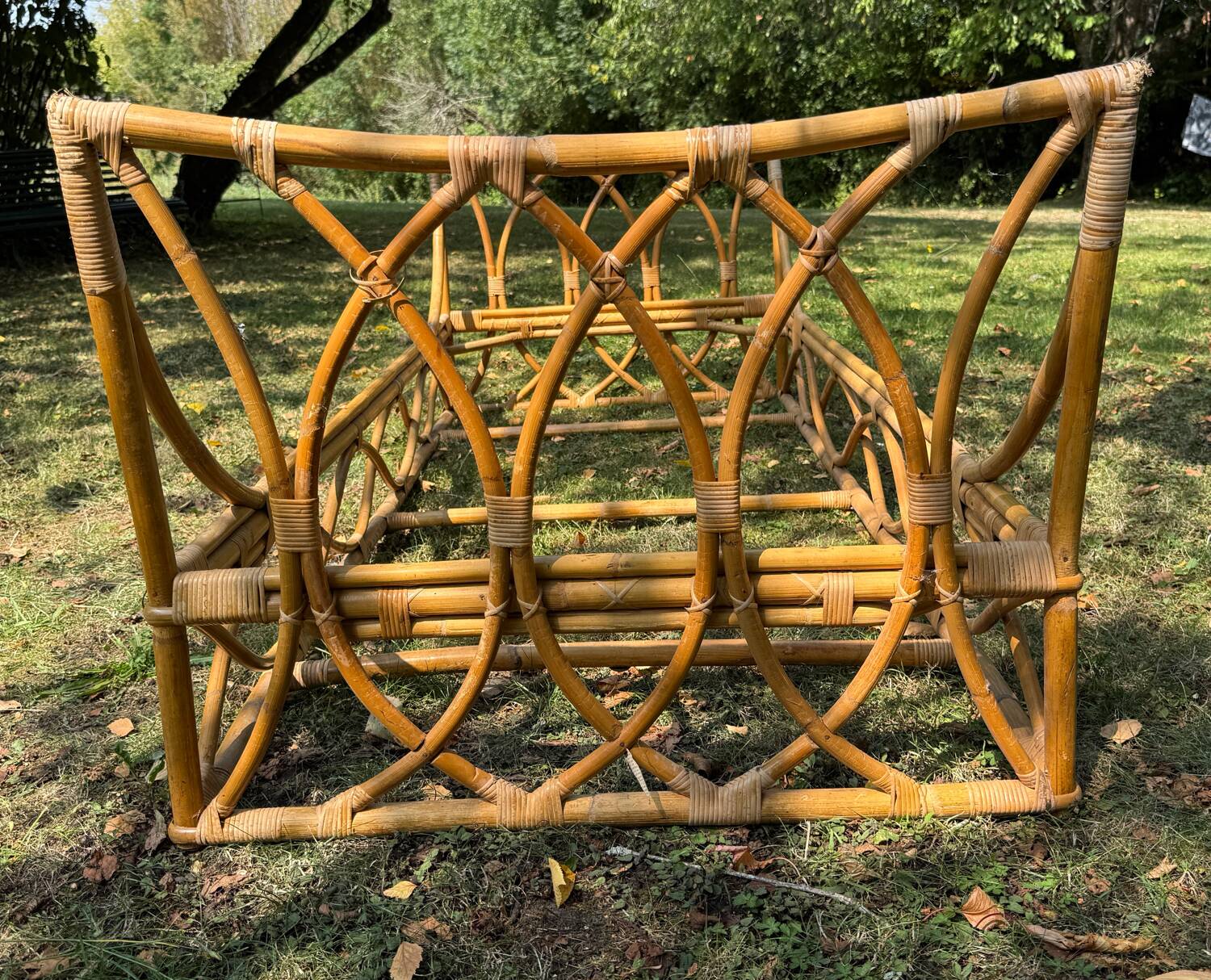 1970s rattan bed - single