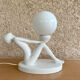 Design lamp in white ceramic and opaline, circa 1980