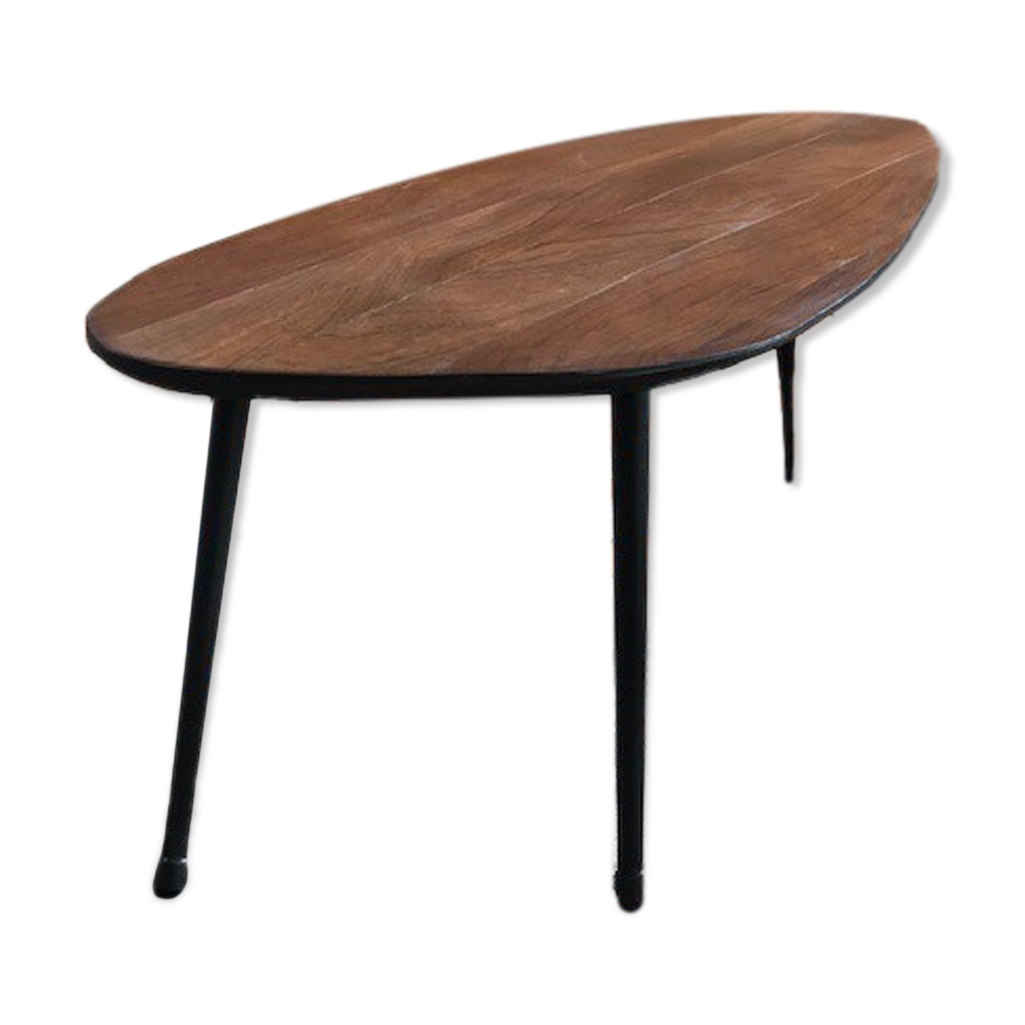 Teak and metal coffee table