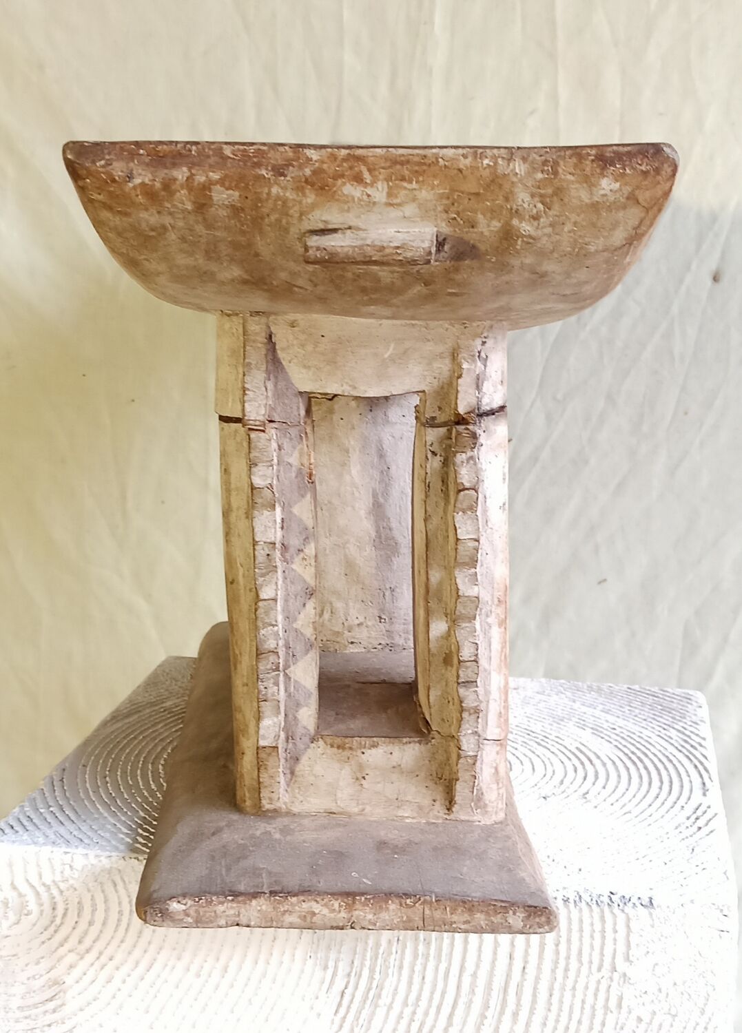 Antique wooden stool african art ashanti from ghana