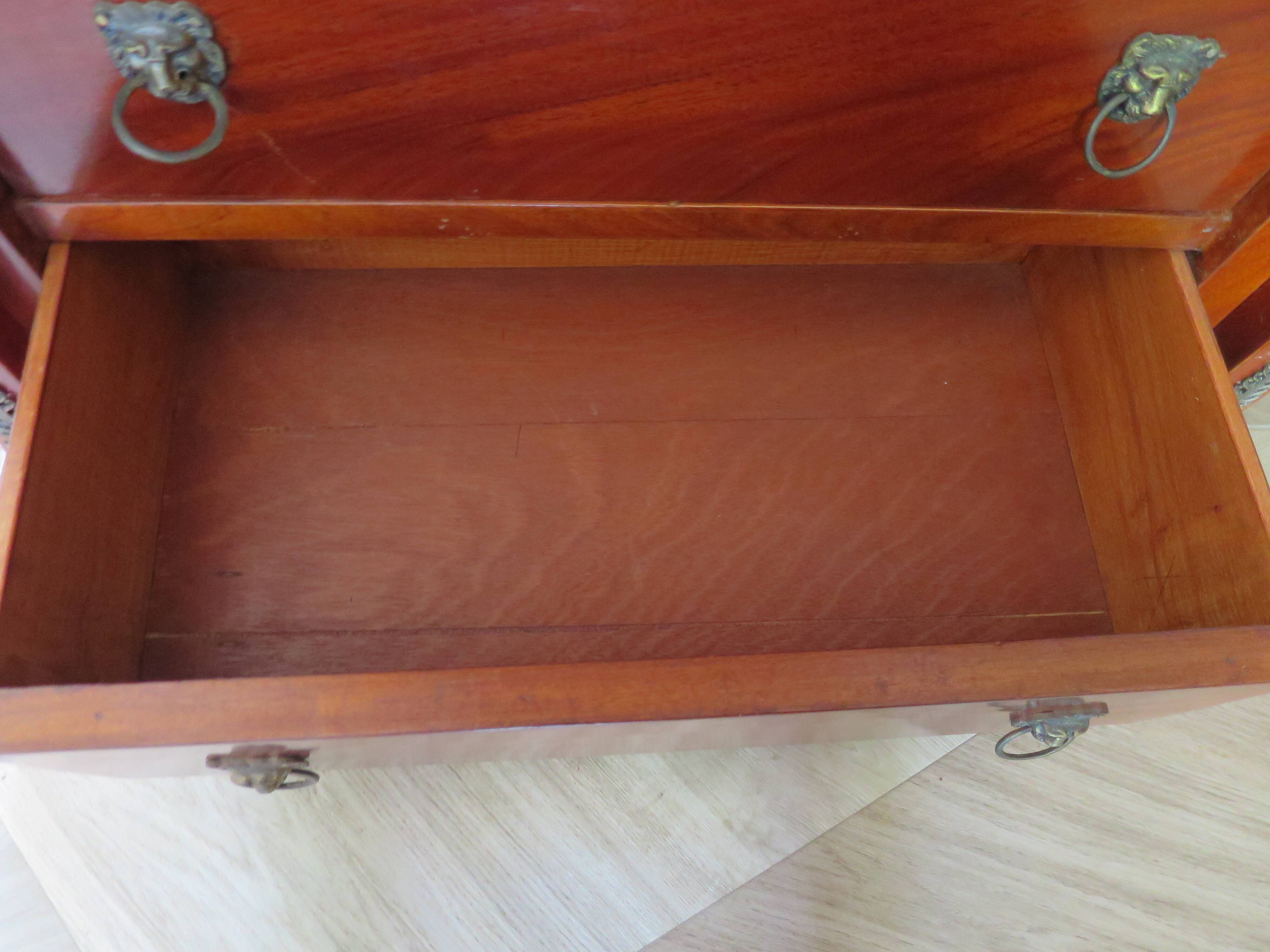 Antique Weekly Planner/Empire Style Commode-Caryatid-Patinated Bronze - 1950