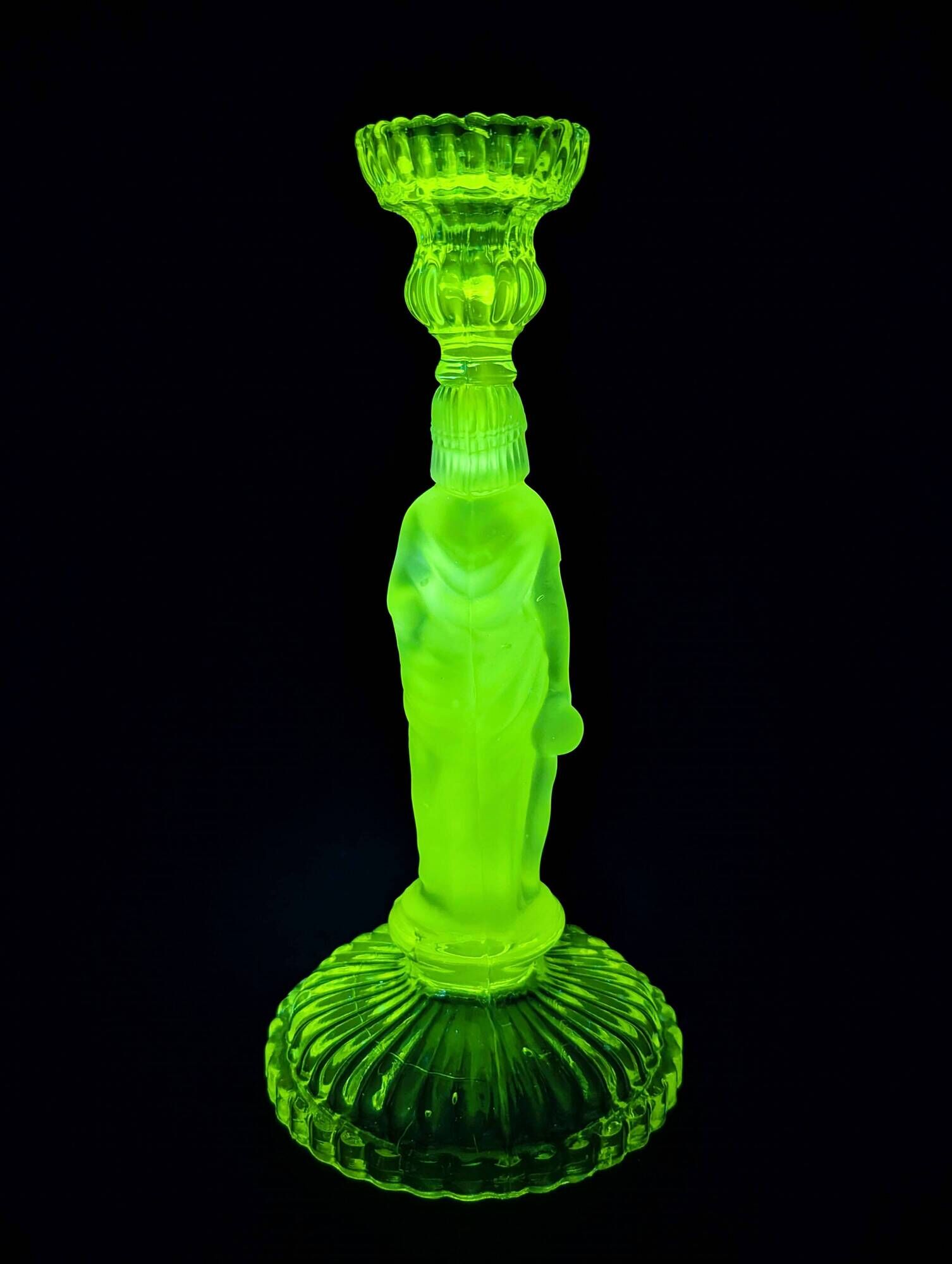 Antique Crystal Candlestick "The Water Carrier" (1900-1920)