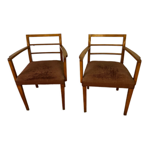 Paire de fauteuils accoudoirs vintage