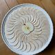 Pie dish on a stand, majolica, apple