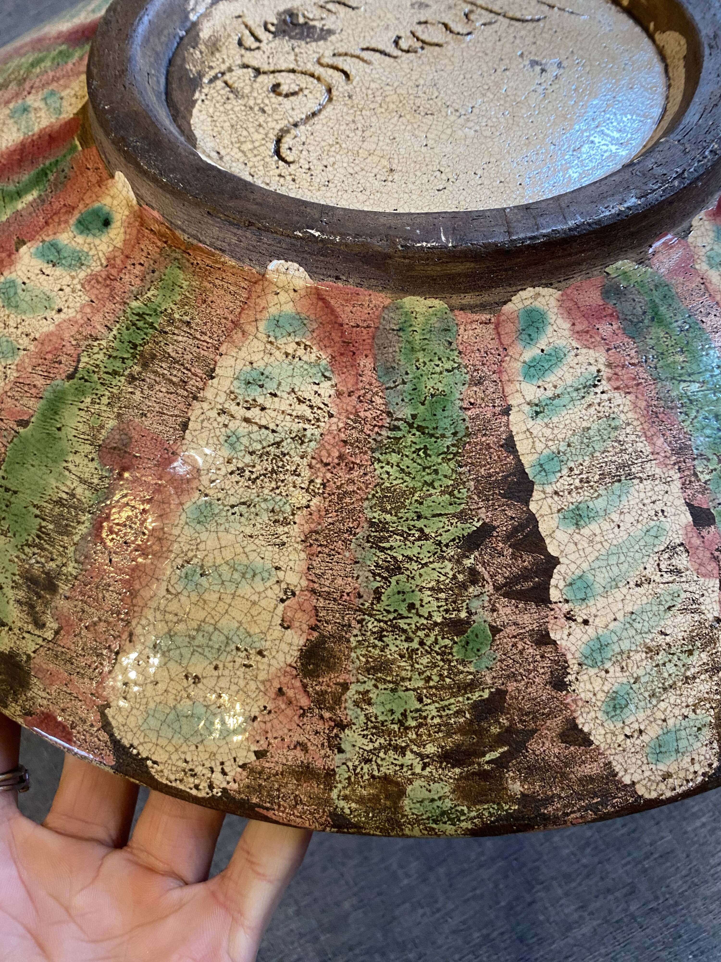 Ceramic plate signed Jean Besnard