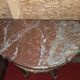 Louis XVI style demi-lune console – carved wood and marble top