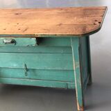 Furniture by trade / console in patinated green wood